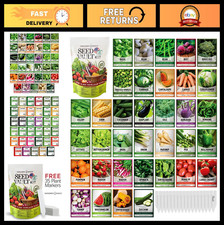 Survival Vegetable Seeds Garden Kit - 16,000+ Non-GMO Heirloom Seeds, 35 Varieti