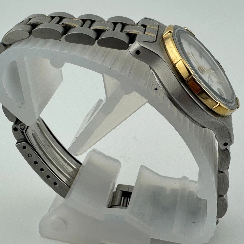 De Colección Geneve Reloj Suizo Cuarzo Mujer 100m Doble Tono Acero Fecha Analógico Batería Nueva Foto 3 de 4