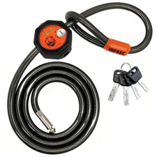 Heavy Duty Adjustable Cable Lock with 4 Keys  5' x 1/2" Weatherproof Dual Ci...
