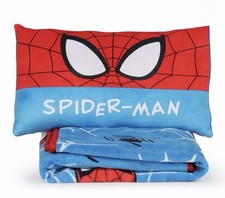 Disney Spider Man 2 Piece Pillow 10x16 And Throw Set 40x50 New and Cuddly