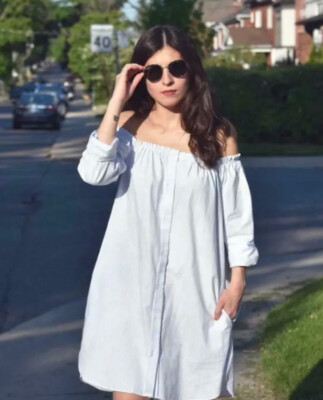 ZARA NEW OFF-THE-SHOULDER DRESS WHITE SIZE S REF. 2649/436 | eBay
