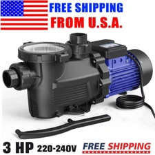 3.0HP Swimming Pool Pump Motor 2.0 inch NPT, 220V IN/Above Ground Pump 10038 GPH