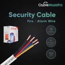 500FT Security / Fire Wire Alarm Burglar 18/4 AWG Cable Stranded White Cable