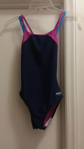 NEU Speedo Mädchen 10 Criss Cross Einteiler Badeanzug UPF 50+ Sun Block the Burn - Bild 1 von 5