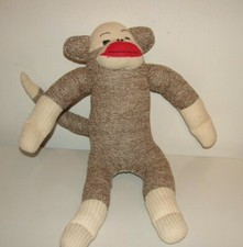 Vintage Handmade Sock Monkey Large Fat Overstuffed