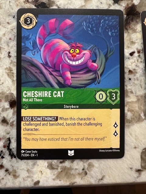 DISNEY LORCANA THE FIRST CHAPTER NON FOIL UNCOMMON CARD CHESHIRE