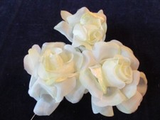 Vtg Millinery Flower Collection Pale Yellow Roses 3-4" Japan H4765