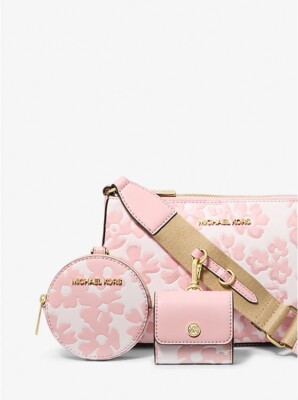 Michael Kors Jet Set Small Sequined Floral Print Crossbody Bag