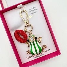 True To Form Frog Handbag Charm Key Ring Clip On Bag Tote Backpack