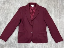 Handmacher Blazer Womens 14 Red Woo Nylon Union Made Sport Jacket USA