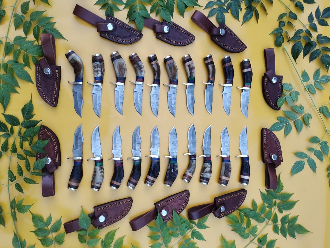 Knives Ebay Lot of 20 6 INCH HANDMADE DAMASCUS STEEL SKINNER HUNTING KNIVES WITH ...