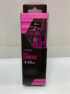 New Infinitive metal HEADPHONES With In-line Microphone Black New 3.5mm AUDIO 