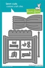 WINDOW FRAME Die Set Lawn Fawn-Lawn Cuts-Curtains, Rod, Stars, Moon, Valence