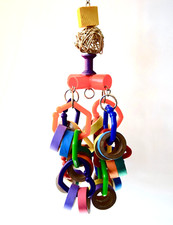 Large Parrot Toy, Chewable Birdie Bagels Bird Toy, Shreddable Bird Toy Supplies