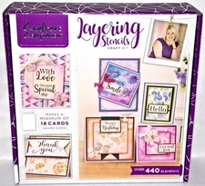 Crafters Companion Craft Kit # 20 Layering Stencils Over 440 Elements FREE Ship