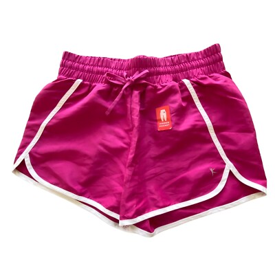 DANSKIN NOW Womens Athletic Shorts Size S Pink Elastic Waist Hidden Pocket Logo