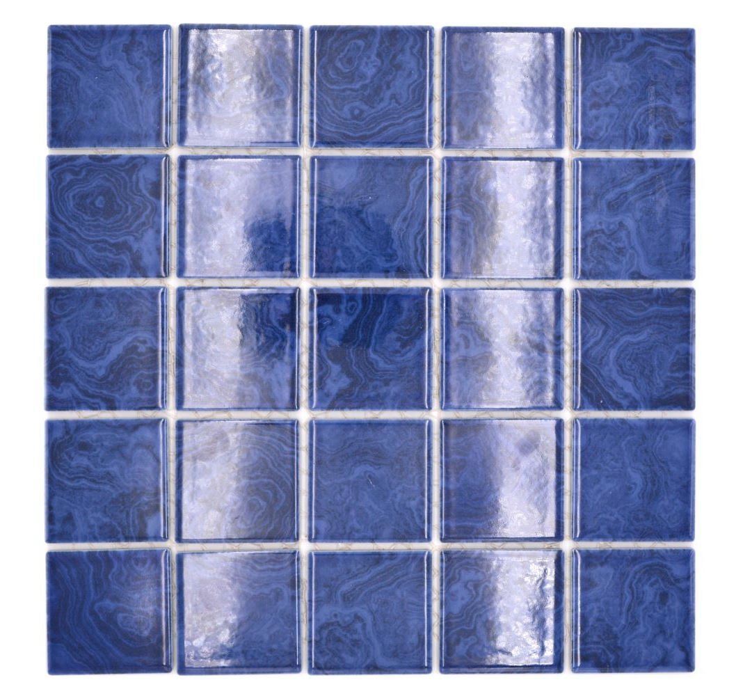 Piastrelle Mosaico Ceramica Blu Cobalto 48x48 Mm - Per Bagno E Doccia