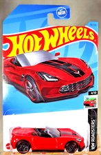 2023 Hot Wheels #34 HW Roadsters 4/10 CORVETTE C7 Z06 CONVERTIBLE Red w/BlkPr5Sp