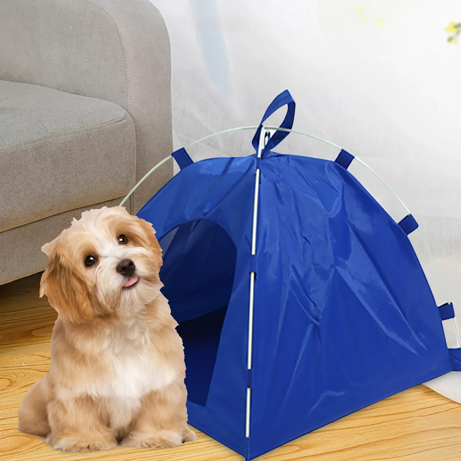 Pet Dog Cat House Kennel Soft Igloo Bed Cave Puppy Doggy play outdoor