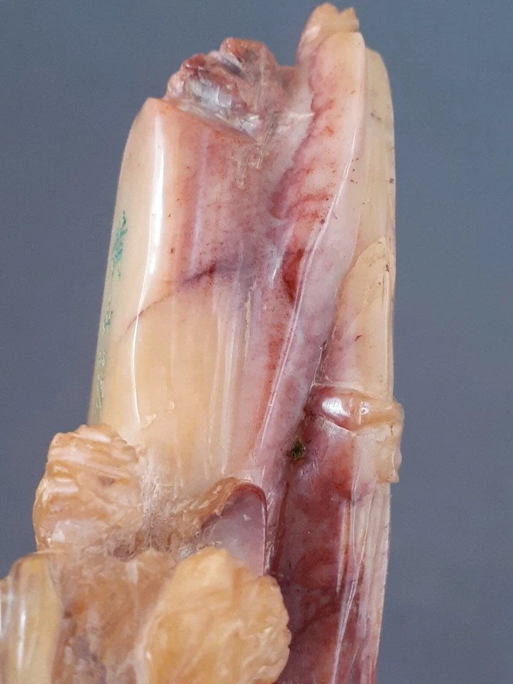 Antigua escultura china shoushan tallada en piedra, 5 pulgadas Foto 2 de 4