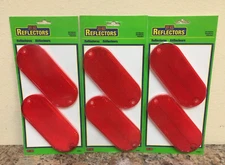 Hy-Ko CORB-7R 4-3/8 in. Self-Adhesive Oval Reflectors 3 Pks of 2