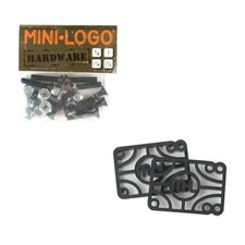 Powell Skateboard Hardware and Risers Combo 1.25in Phillips / Black Riser Pads