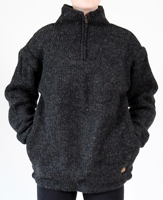 Wollpullover Troyer Seemannspullover 6 Größen 100% Schafswolle Handarbeit Nepal