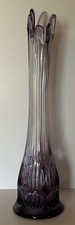 Fenton Amethyst Purple Bud Vase 12 Inches Tall