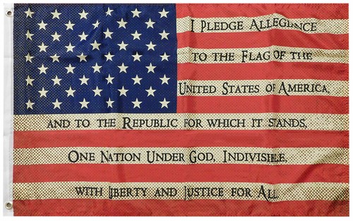 3X5 Betsy Ross Pledge Of Allegiance Vintage Tea Stained 100d 3x5 Flag - Foto 2
