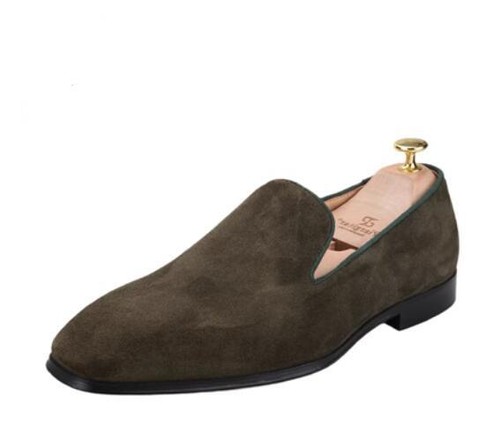 Men's Fashion British Round Toe Slip On Loafers Casual Party Suede Dress Shoes - Picture 13 of 24