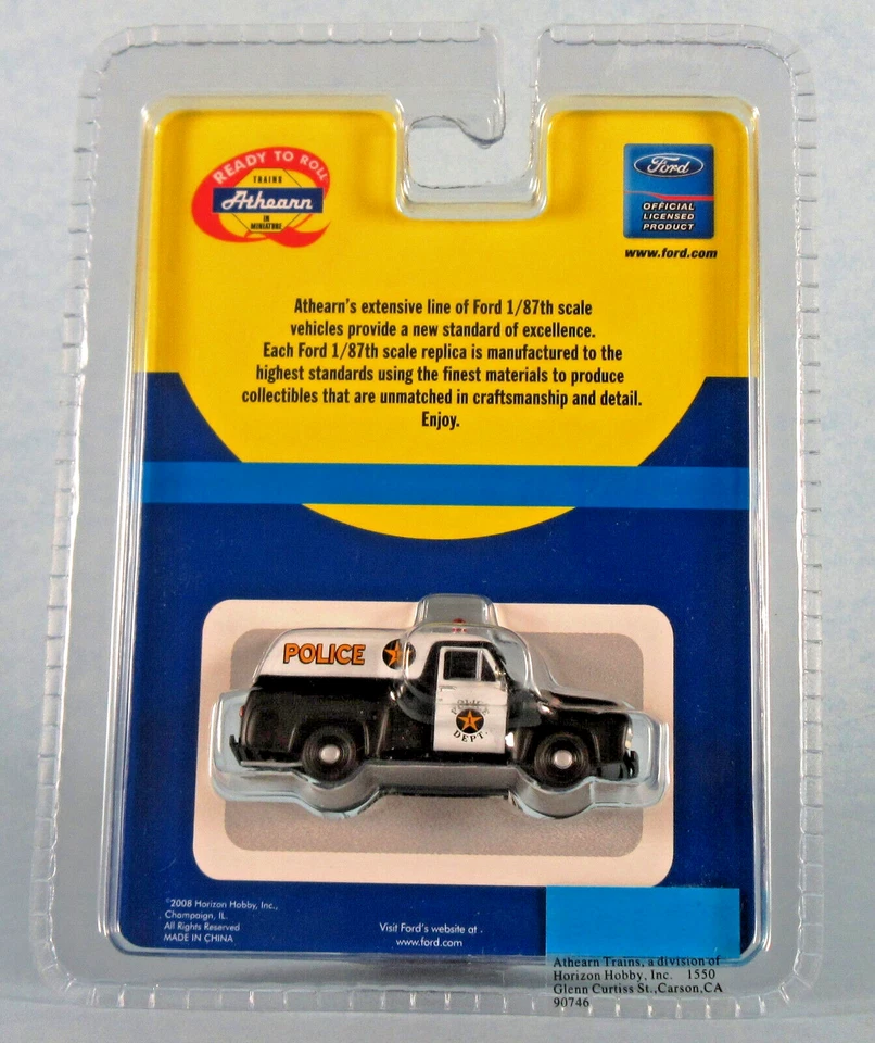 ATHEARN 1955 Ford F-100 Panel Truck Police (White) 1/87 HO Scale Plastic Model - Image 2 of 2