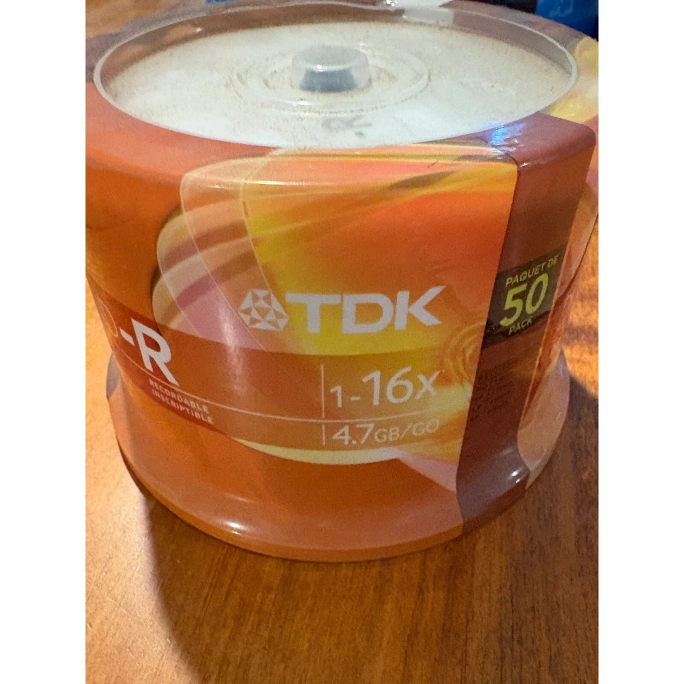 TDK DVD-R 4.7GB 1-16x Recordable 50-Pack Discs Data Storage Media - Image 2 of 4