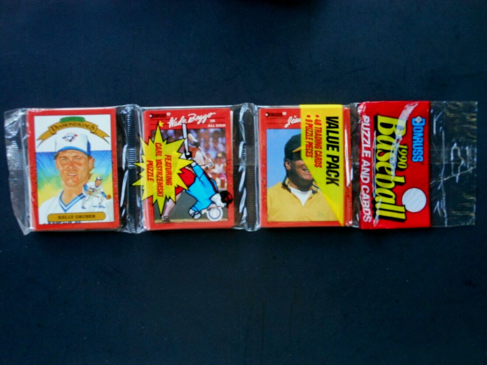 1990 DONRUSS BASEBALL RACK PACK 48 CARDS GRUBER D.K., WADE BOGGS & JIM CORSI o t