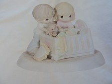 2 Precious Moments QUILT BLOCK   Were Glad You Came Into Our Lives Dad Mom Baby