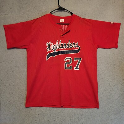 Vintage 1998 Ryan Speier #27 Radford Highlanders Jersey Mens XXL Red USA READ