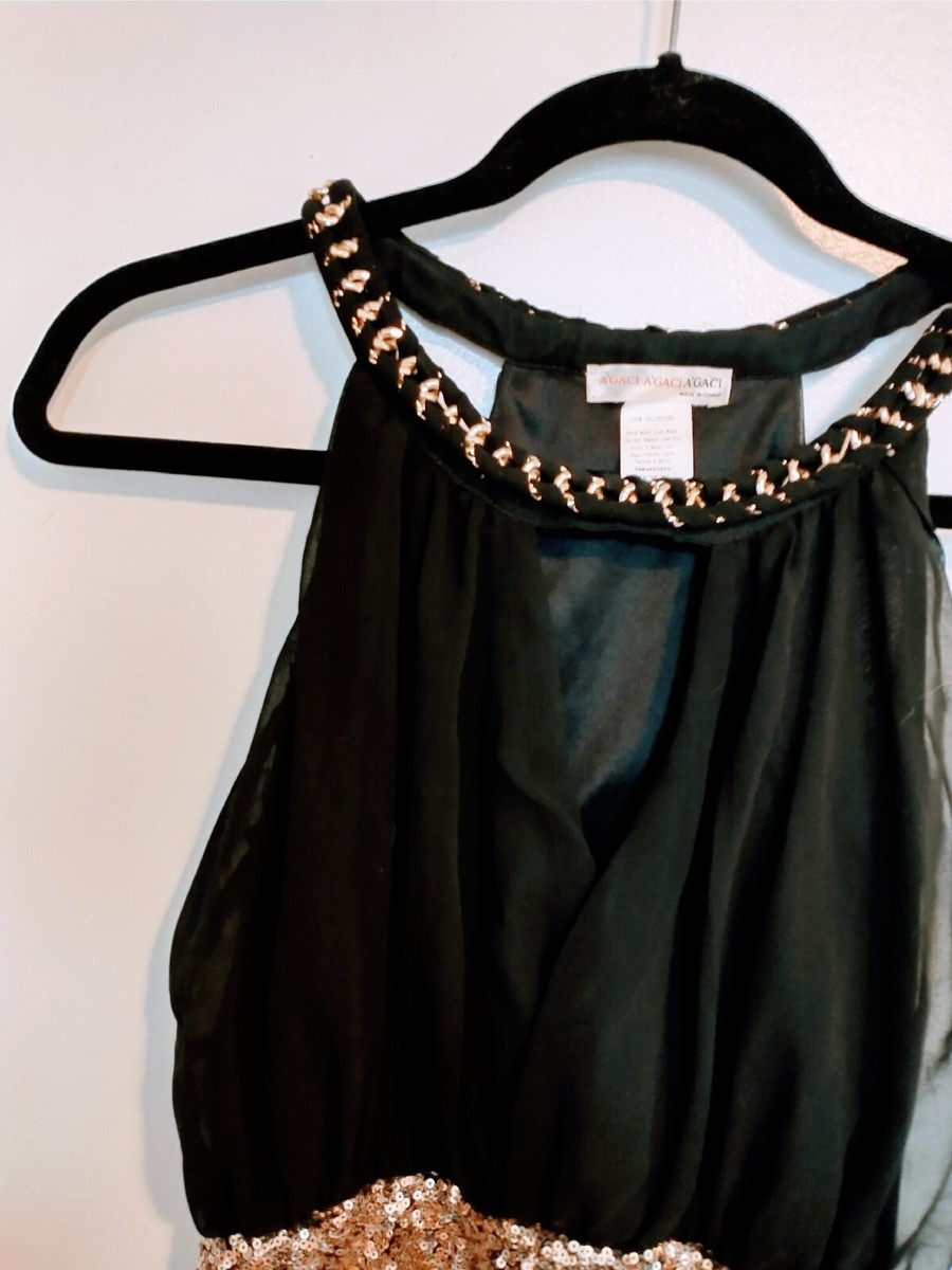 agaci sequin dress Gold sequin mini dress Agaci size small