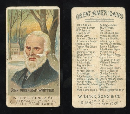 1888 N76 Duke #50 John G. Whittier — Raw