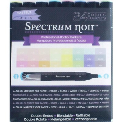Crafter's Companion Spectrum Noir Alcohol Markers Pastels Set 24