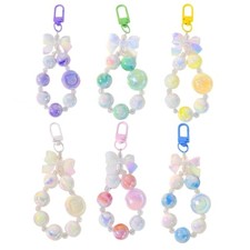 Unique Tablet Pendant Pig Keychain Bowknot Phone Charm for Everyday Wear