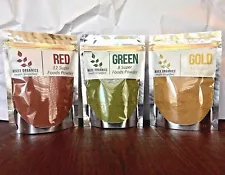 MAXX Organics 3 Pack Vital REDS GREENS & GOLD SUPERFOOD Polyphenol Juice Blends