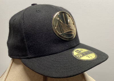 Golden State Warriors GOLD METAL New Era 59 Fifty Hat Authentic 1/4 VHTF 