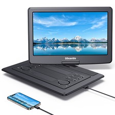 19" Portable DVD Player with 16" Large Swivel Screen USB 6 Hour Battery 1600 900