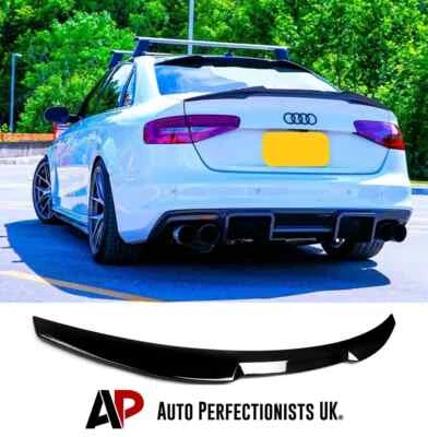 AUTO PERFECTIONISTS UK For Audi A4 B8.5 Gloss Black Rear M4 Style Boot Spoiler Wing FACELIFT 2012-2016