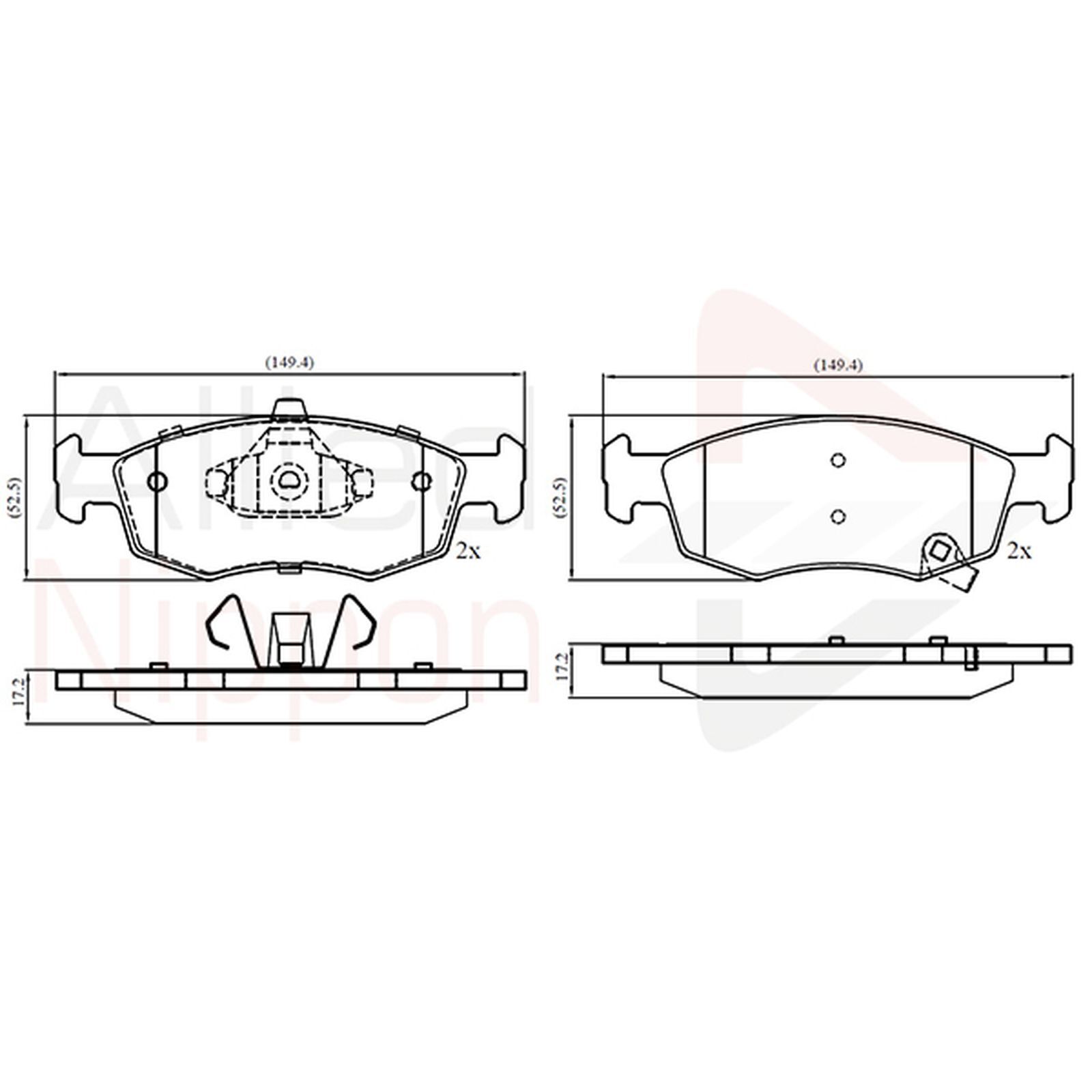 Brake Pads Set Front ADB32777 Allied Nippon