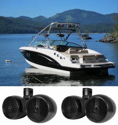 #ad 2 Rockville DWB80B Dual 8quot; Black 1600w Marine Wakeboard Tower Speaker Systems $254.90