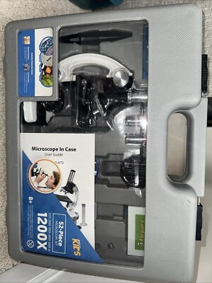 Microscope AmScope M30-ABS-KT2-W – 52 Accessoires, 120x-1200x, LED, Étui Transport – Cadeau Scientifique Enfant