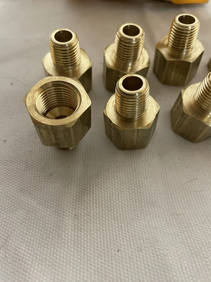 Qty (10) Parker 222P-6-4 Brass Reducing Adapter 3/8” FNPT To 1/4” MNPT, USA - Image 3 of 4