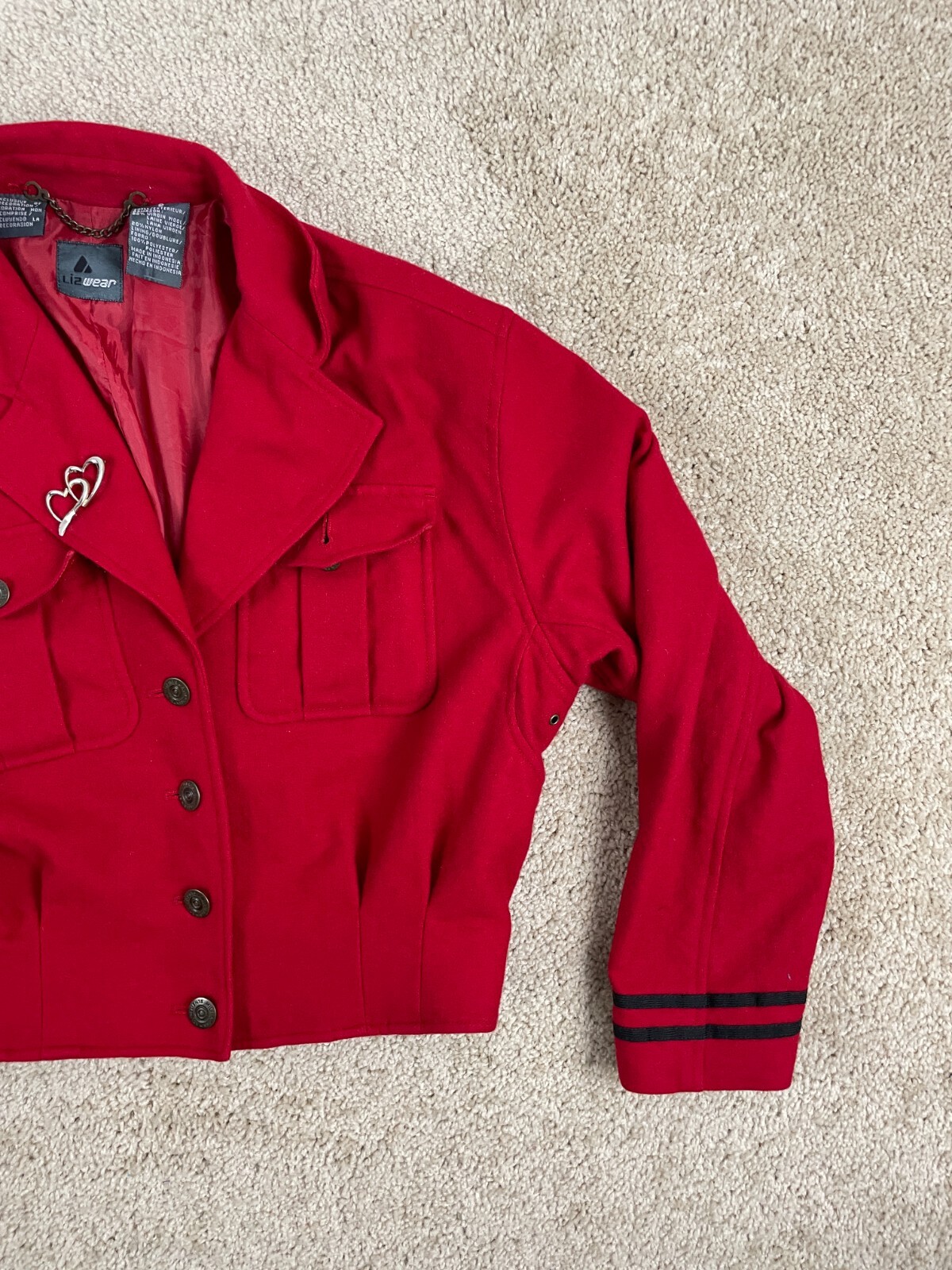 Lizwear Basic Jacket Womens Small Wool Lined Butt… - image 5