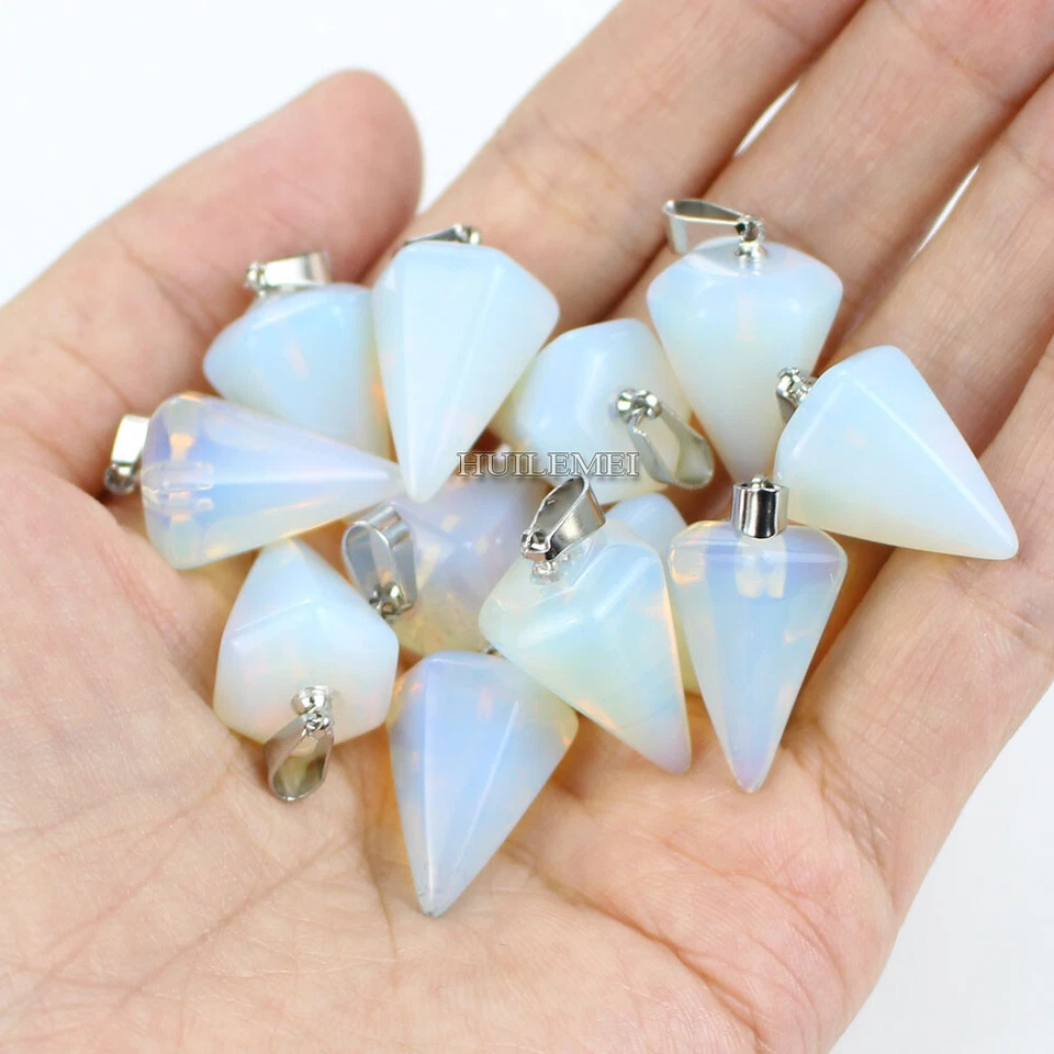 6 шт/лот опалит камень шестиугольная пирамида маятник подвески Рейки целебный камень - Изображение 2 из 4