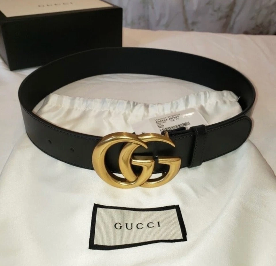 Gucci Belt GG Buckle Leather Belt Black Size 100 - Image 3 of 4